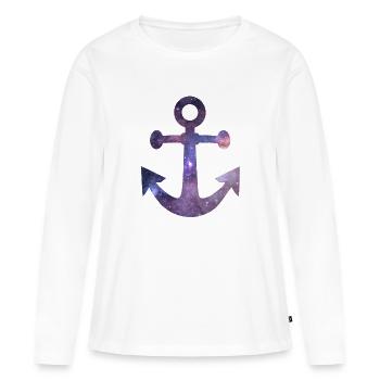 ancre - T-shirt manches longues Premium bio Femme - blanc - Devant - Julia (174cm)