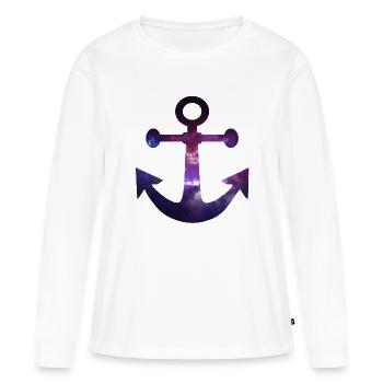 Anker - Frauen Premium Bio Langarmshirt - Weiß - Vorne - Julia (174cm)