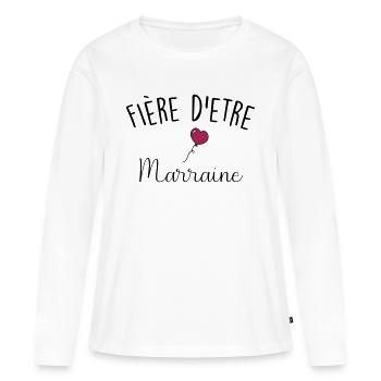 stolz, Patin zu sein - Frauen Premium Bio Langarmshirt - Weiß - Vorne - Julia (174cm)