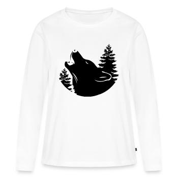 Wolf - Protection de la nature - Protection des animaux - T-shirt manches longues Premium bio Femme - blanc - Devant - Julia (174cm)