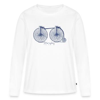 Retro tandem - T-shirt manches longues Premium bio Femme - blanc - Devant - Julia (174cm)