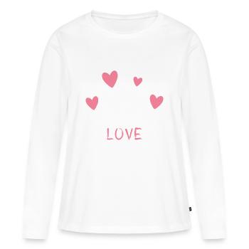 ballons - T-shirt manches longues Premium bio Femme - blanc - Devant - Julia (174cm)