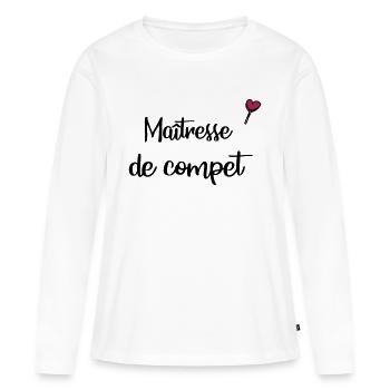 Maîtresse de compet - T-shirt manches longues Premium bio Femme - blanc - Devant - Julia (174cm)
