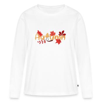 AUTOMNE AUTOMNE - T-shirt manches longues Premium bio Femme - blanc - Devant - Julia (174cm)