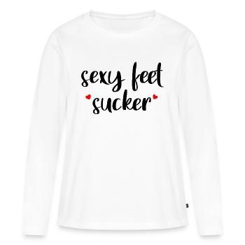 Sexy Feet Sucker - T-shirt manches longues Premium bio Femme - blanc - Devant - Julia (174cm)
