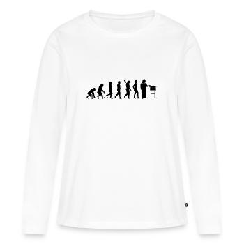 Cadeau de miel abeille abeille apiculteur - T-shirt manches longues Premium bio Femme - blanc - Devant - Julia (174cm)