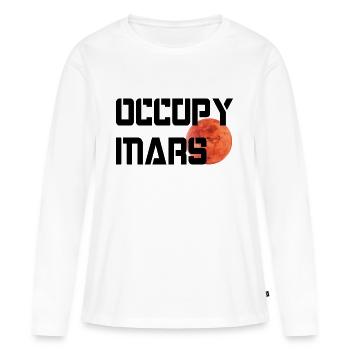 OCCUPER MARS - T-shirt manches longues Premium bio Femme - blanc - Devant - Julia (174cm)