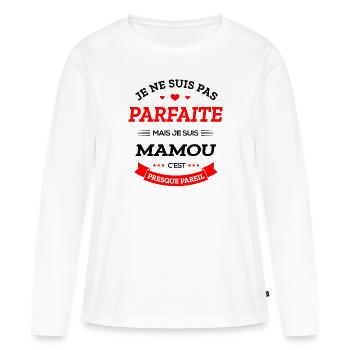 MAMOU PARFAITE - T-shirt manches longues Premium bio Femme - blanc - Devant - Julia (174cm)
