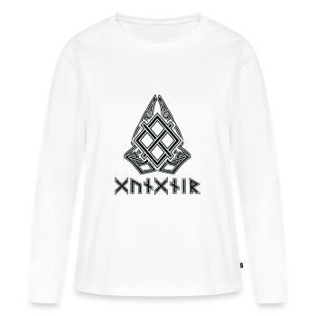 Vikings Rune Nordiques - T-shirt manches longues Premium bio Femme - blanc - Devant - Julia (174cm)