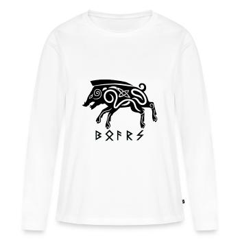 Vikings Rune Nordiques - T-shirt manches longues Premium bio Femme - blanc - Devant - Julia (174cm)