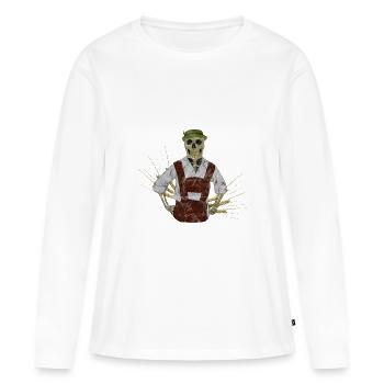 Tracht Skelett - Frauen Premium Bio Langarmshirt - Weiß - Vorne - Julia (174cm)
