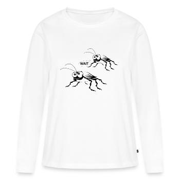 Cafards en cours d'exécution - T-shirt manches longues Premium bio Femme - blanc - Devant - Julia (174cm)