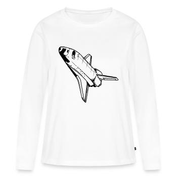 Navette spatiale Astronaute NASA Spaceflight - T-shirt manches longues Premium bio Femme - blanc - Devant - Julia (174cm)