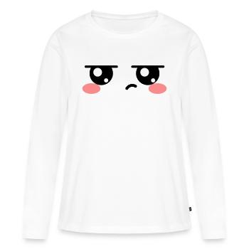 Genervte Augen Kawaii Süß - Frauen Premium Bio Langarmshirt - Weiß - Vorne - Julia (174cm)