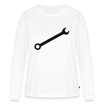 Outil artisanat clé artisanale - T-shirt manches longues Premium bio Femme - blanc - Devant - Julia (174cm)