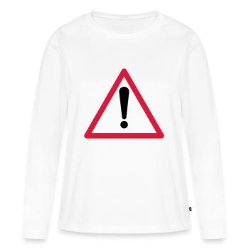 Attention! - T-shirt manches longues Premium bio Femme - blanc - Devant - Julia (174cm)