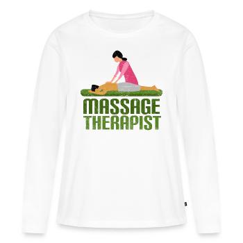 Vintage Massage - Frauen Premium Bio Langarmshirt - Weiß - Vorne - Julia (174cm)