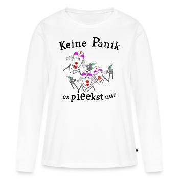 Keine Panik vor der Spritze - Frauen Premium Bio Langarmshirt - Weiß - Vorne - Julia (174cm)