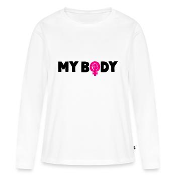 MY BODY Pro Choice Feminism - Women's Premium Organic Long Sleeve Shirt - white - Front - Julia (174cm)