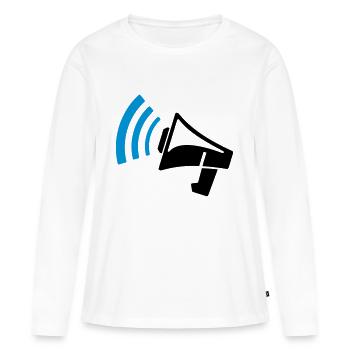 mégaphone cadeau - T-shirt manches longues Premium bio Femme - blanc - Devant - Julia (174cm)
