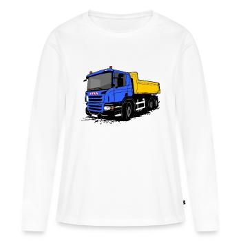 Camion benne - camion - camion - camion - T-shirt manches longues Premium bio Femme - blanc - Devant - Julia (174cm)