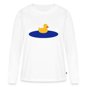 Quietscheente auf dem See - Frauen Premium Bio Langarmshirt - Weiß - Vorne - Julia (174cm)