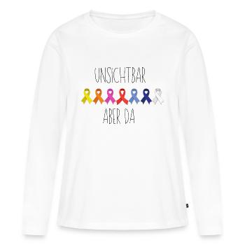 unsichtbare Krankheit Schleifen - Frauen Premium Bio Langarmshirt - Weiß - Vorne - Julia (174cm)