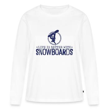 Snowboard Snowboarding Snowboard Holiday Snowboarder - Women's Premium Organic Long Sleeve Shirt - white - Front - Julia (174cm)