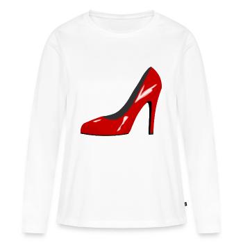 High heels - Frauen Premium Bio Langarmshirt - Weiß - Vorne - Julia (174cm)