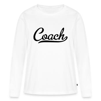 coach - T-shirt manches longues Premium bio Femme - blanc - Devant - Julia (174cm)