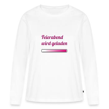 Feierabend wird geladen - Frauen Premium Bio Langarmshirt - Weiß - Vorne - Julia (174cm)