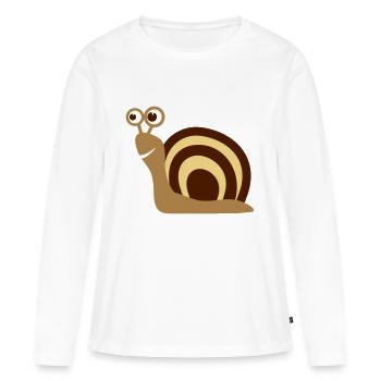 escargot cadeau - T-shirt manches longues Premium bio Femme - blanc - Devant - Julia (174cm)