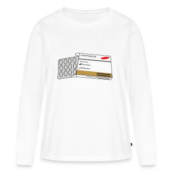 Happiness - Frauen Premium Bio Langarmshirt - Weiß - Vorne - Julia (174cm)