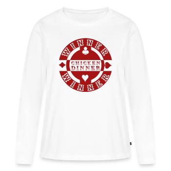 Black Jack, winner winner chicken dinner - T-shirt manches longues Premium bio Femme - blanc - Devant - Julia (174cm)