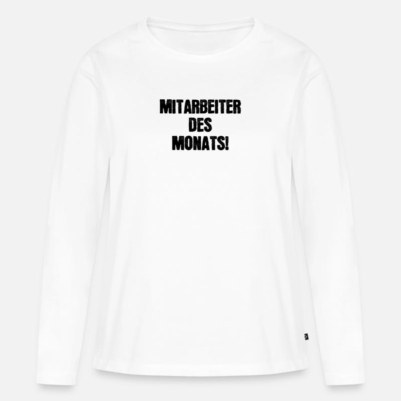 Mitarbeiter des Monats - Frauen Premium Bio Langarmshirt - Weiß