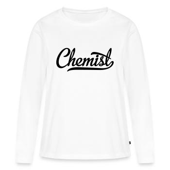 Chimistes - T-shirt manches longues Premium bio Femme - blanc - Devant - Julia (174cm)
