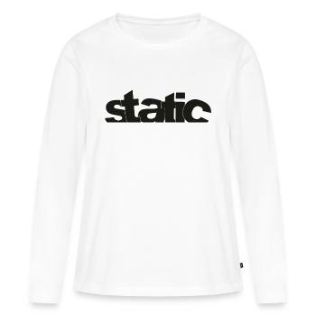 statique - T-shirt manches longues Premium bio Femme - blanc - Devant - Julia (174cm)