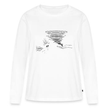 Tourbillon - T-shirt manches longues Premium bio Femme - blanc - Devant - Julia (174cm)