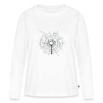 Trou de balle. Cool. Cadeau. Drôle. - T-shirt manches longues Premium bio Femme - blanc - Devant - Julia (174cm)