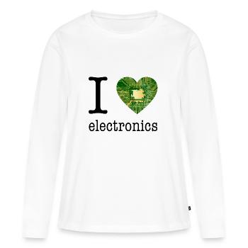 I love Electronics - electronics / gift idea - Women's Premium Organic Long Sleeve Shirt - white - Front - Julia (174cm)