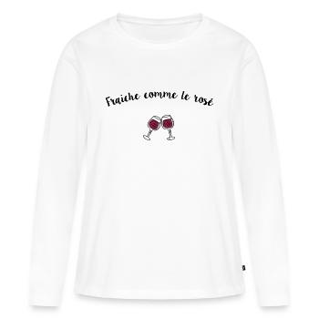 fresh like pink - Women's Premium Organic Long Sleeve Shirt - white - Front - Julia (174cm)