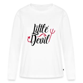 Little Devil Halloween Satansbraten diable - T-shirt manches longues Premium bio Femme - blanc - Devant - Julia (174cm)