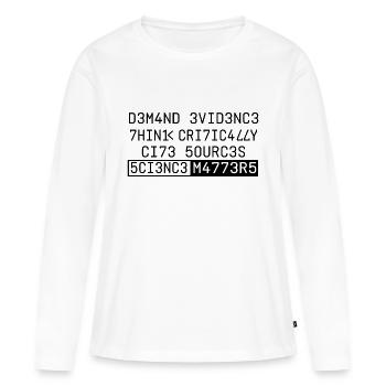 Science Matters - T-shirt manches longues Premium bio Femme - blanc - Devant - Julia (174cm)