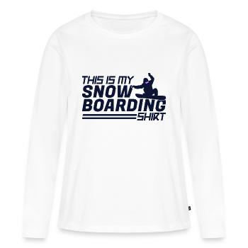 Snowboarding Snowboard Snowboardurlaub Snowboarder - T-shirt manches longues Premium bio Femme - blanc - Devant - Julia (174cm)
