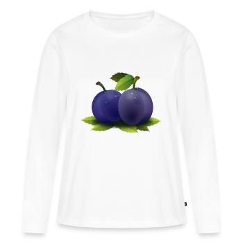 veggie Veggie prune prune fruits1 - T-shirt manches longues Premium bio Femme - blanc - Devant - Julia (174cm)