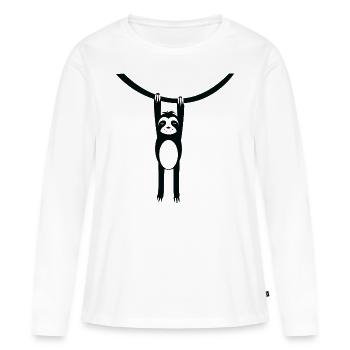 Paresseux Se détendre Relaxant - T-shirt manches longues Premium bio Femme - blanc - Devant - Julia (174cm)