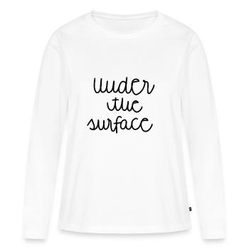 Sous la surface - T-shirt manches longues Premium bio Femme - blanc - Devant - Julia (174cm)