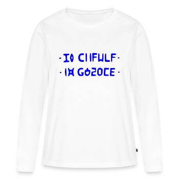 Ta gueule t-shirt - T-shirt manches longues Premium bio Femme - blanc - Devant - Julia (174cm)