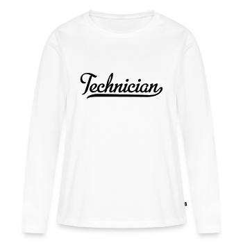 Techniciens - T-shirt manches longues Premium bio Femme - blanc - Devant - Julia (174cm)