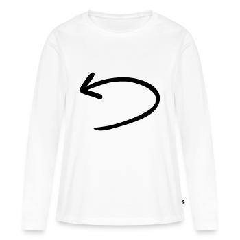 Arrow back reversed - Women's Premium Organic Long Sleeve Shirt - white - Front - Julia (174cm)
